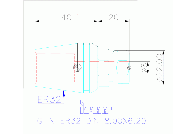 GTIN ER32 DIN 8.00X6.20