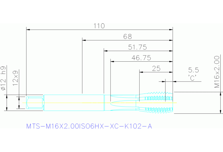 MTS-M16X2.00ISO6HX-XC-K102-A