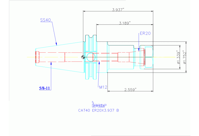 CAT40 ER20X3.937 B