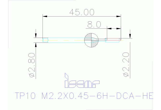 TP10 M2.2X0.45-6H-DCA-HE