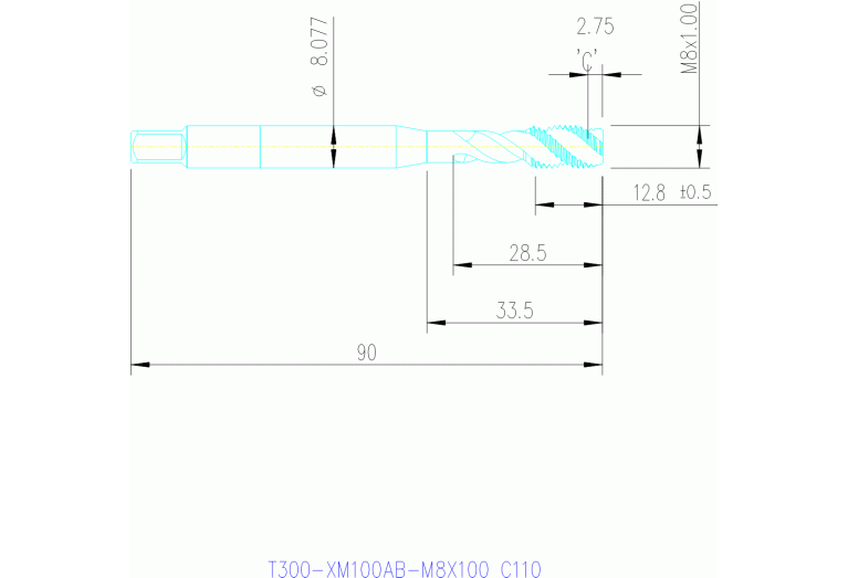 T300-XM100AB-M8X100 C110