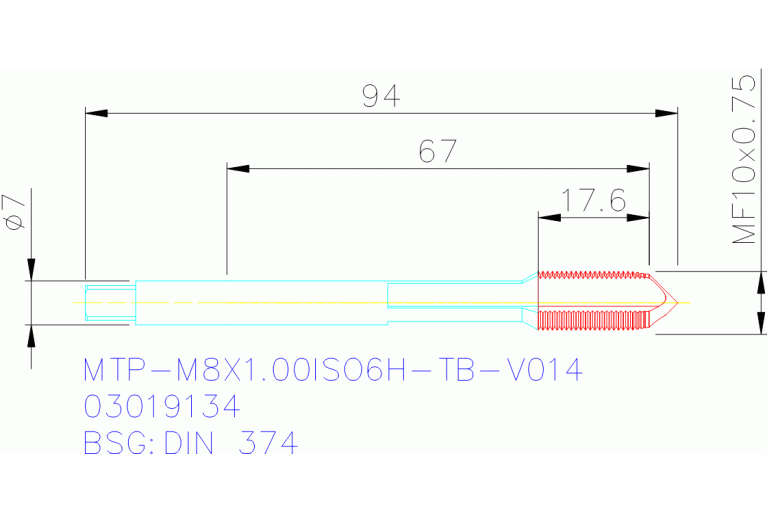 MTP-M10X0.75ISO6H-TB-V014