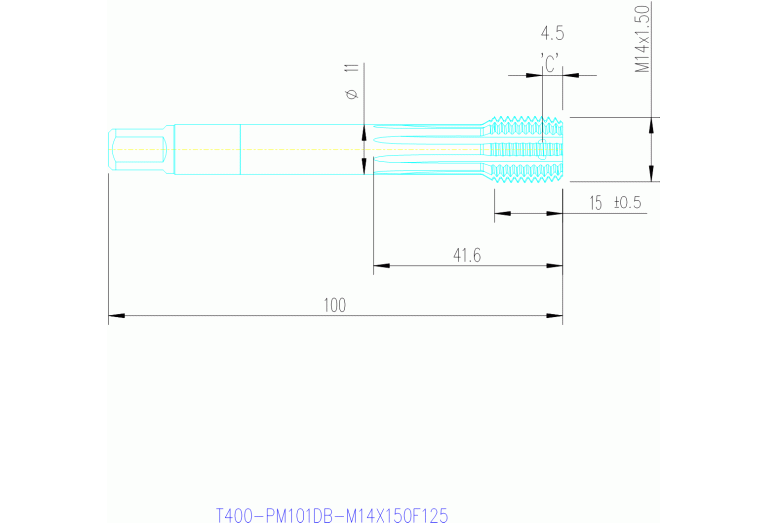 T400-PM101DB-M14X150F125