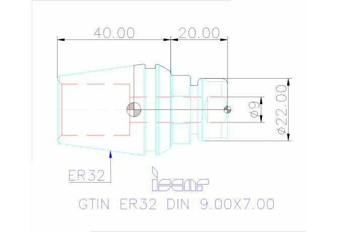 GTIN ER32 DIN 9.00X7.00