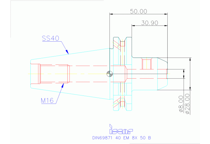 DIN69871 40 EM 8X 50 B