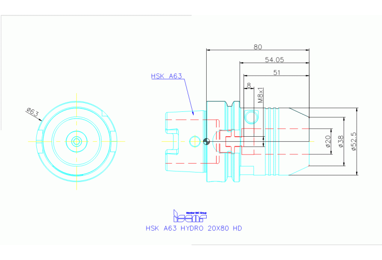HSK A63 HYDRO 20X80 HD