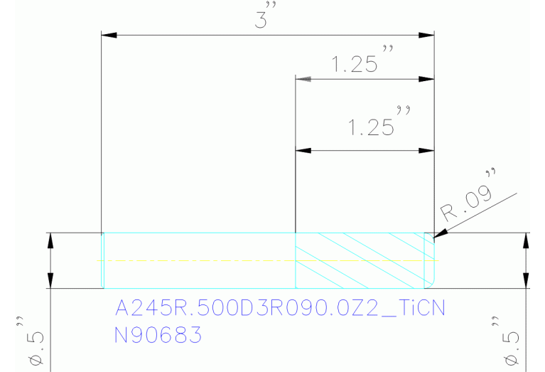 A245R.500D3R090.0Z2 TICN