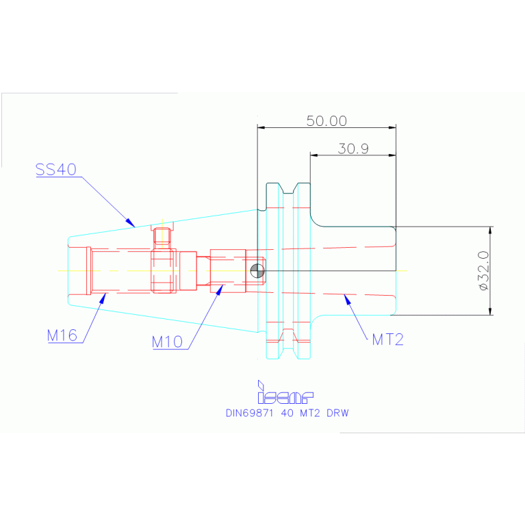 DIN69871 40 MT2 DRW