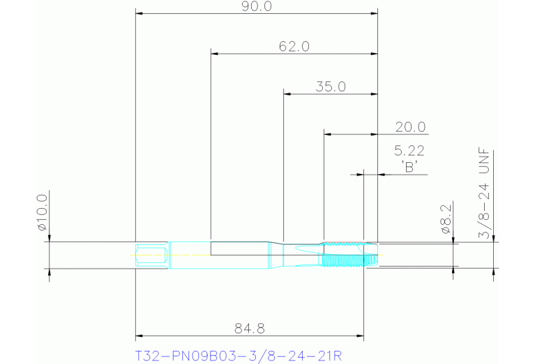 T32-PN09B03-3/8-24-21R