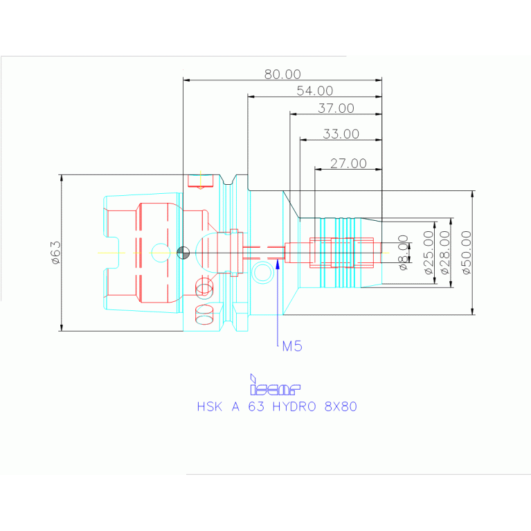 HSK A63 HYDRO 8X80