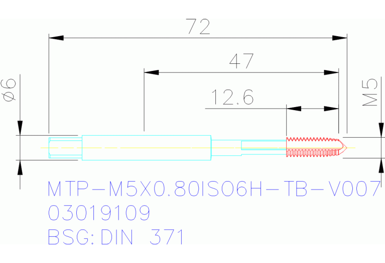 MTP-M5X0.80ISO6H-TB-V007