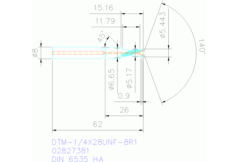 DTM-1/4X28UNF-8R1
