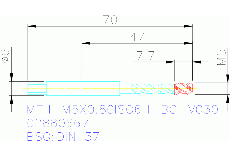 MTH-M5X0.80ISO6H-BC-V030