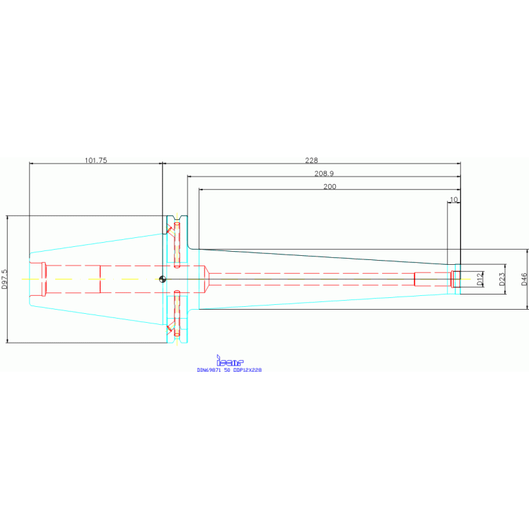 DIN69871 50 ODP12X228