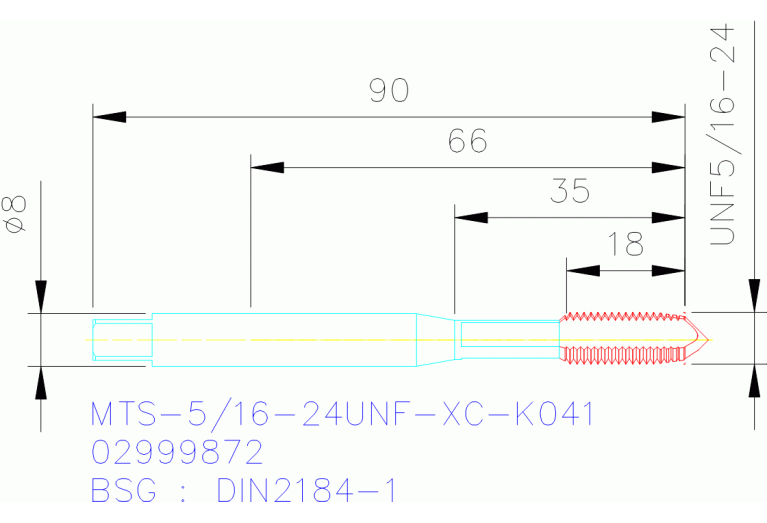 MTS-5/16-24UNF-XC-K041