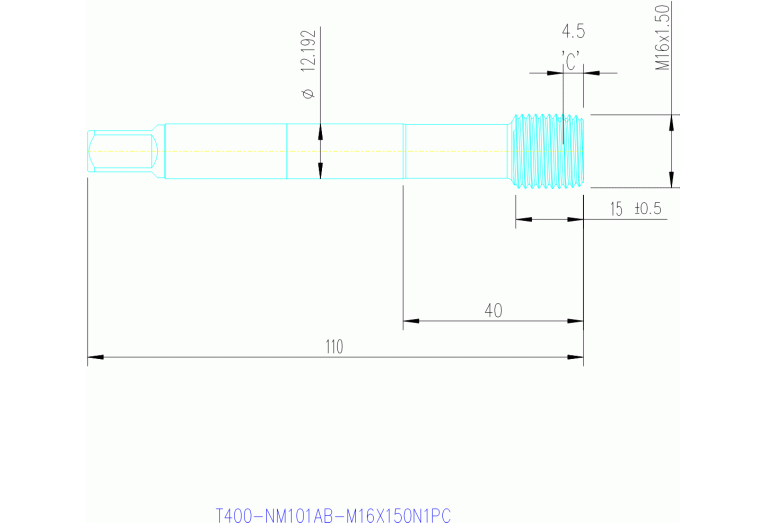 T400-NM101AB-M16X150N1PC