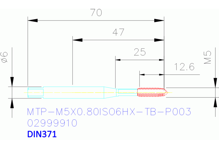 MTP-M5X0.80ISO6HX-TB-P003