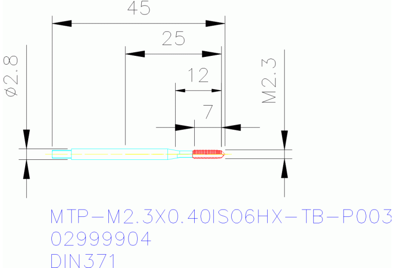 MTP-M2.3X0.40ISO6HX-TB-P003