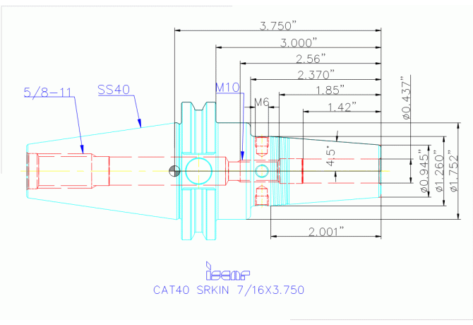 CAT40 SRKIN 7/16X3.750