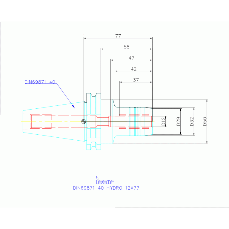 DIN69871 40 HYDRO 12X77