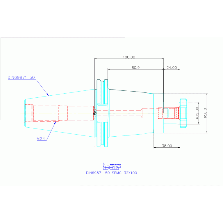 DIN69871 50 SEMC 32X100