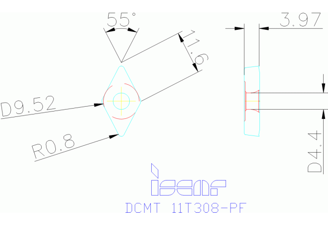 DCMT 11T308-PF IC8250