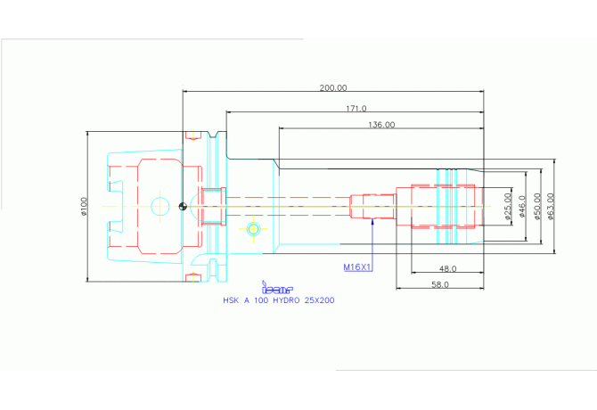 HSK A100 HYDRO 25X200