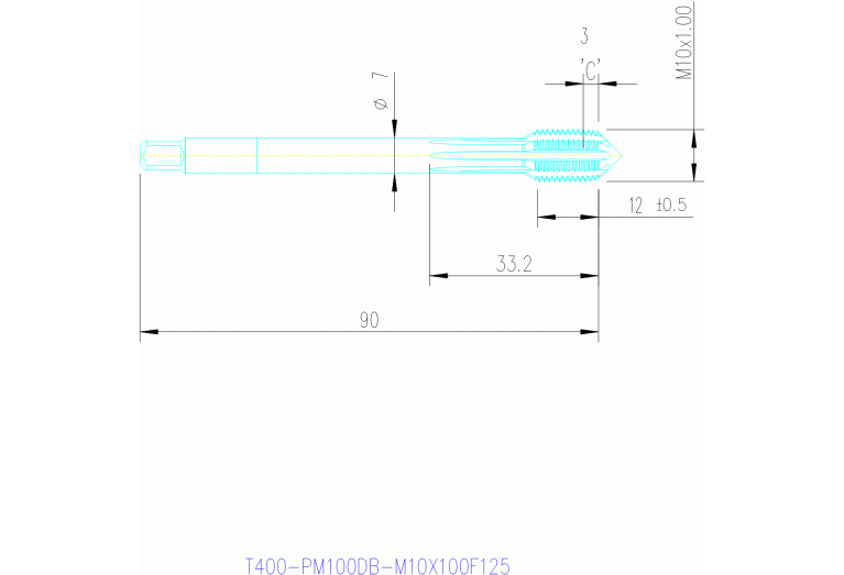 T400-PM100DB-M10X100F125