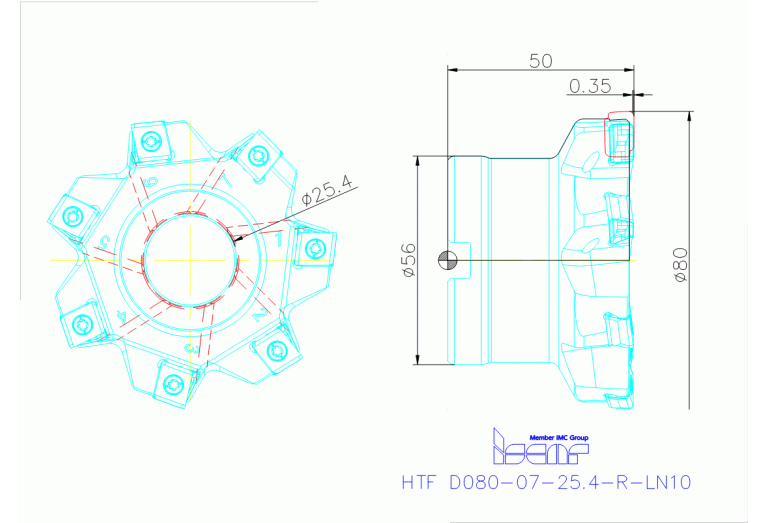 HTF D080-07-25.4-R-LN10