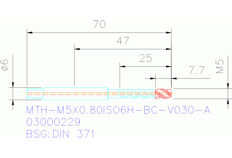 MTH-M5X0.80ISO6H-BC-V030-A