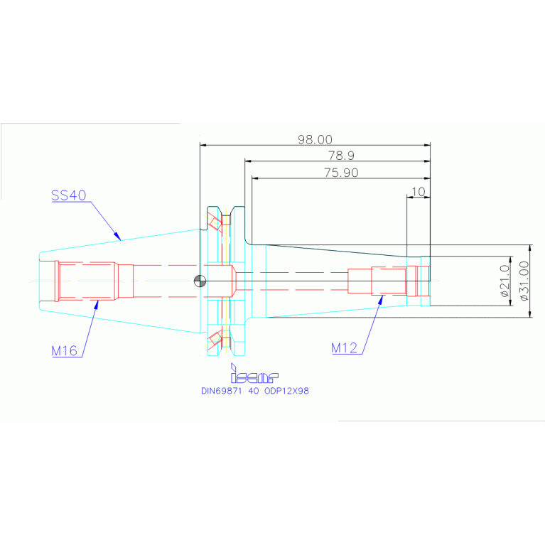 DIN69871 40 ODP12X98