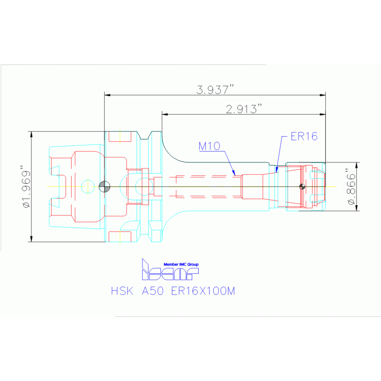 HSK A50 ER16X100M