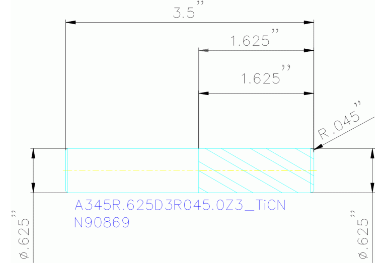 A345R.625D3R045.0Z3 TICN