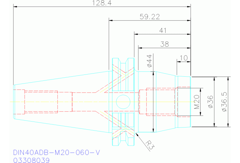 DIN40ADB-M20-060-V