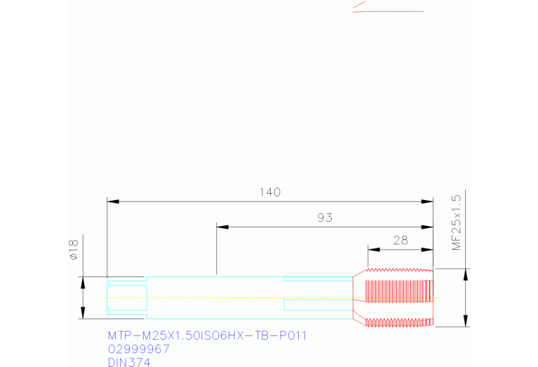 MTP-M25X1.50ISO6HX-TB-P011