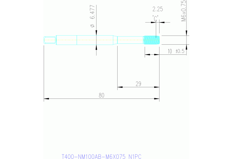 T400-NM100AB-M6X075 N1PC