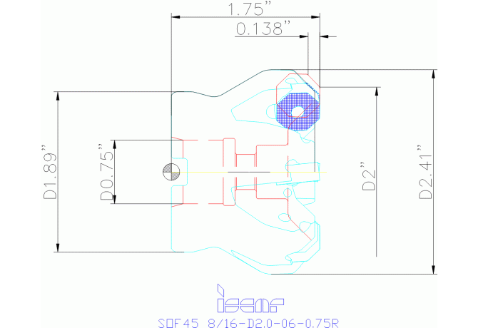 SOF45 8/16-D2.0-06-0.75R