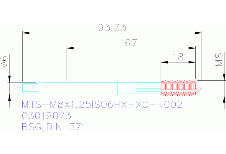 MTS-M8X1.25ISO6HX-XC-K002