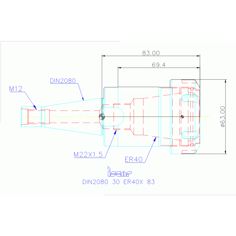 DIN2080 30 ER40X 83