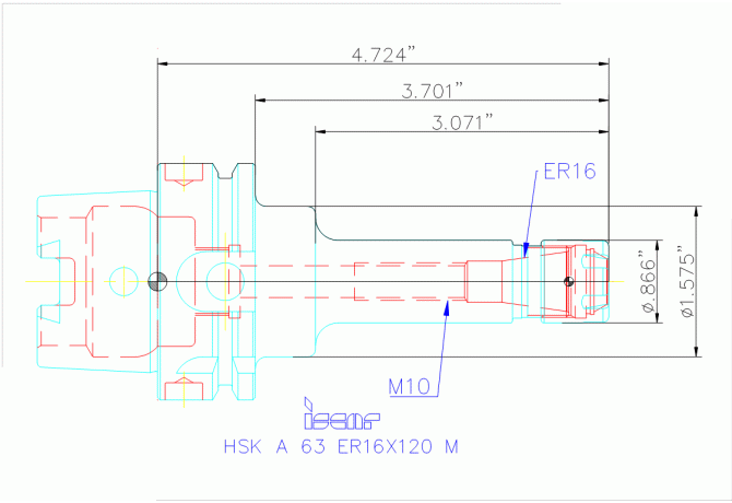 HSK A63 ER16X120M
