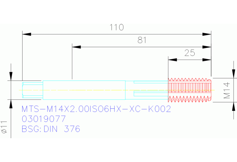 MTS-M14X2.00ISO6HX-XC-K002