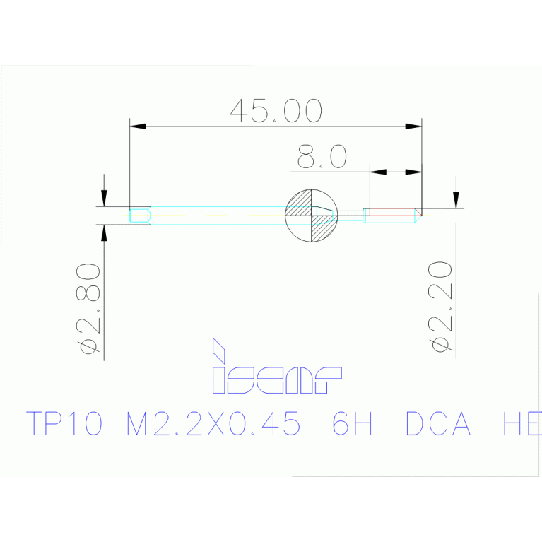 TP10 M2.2X0.45-6H-DCA-HE