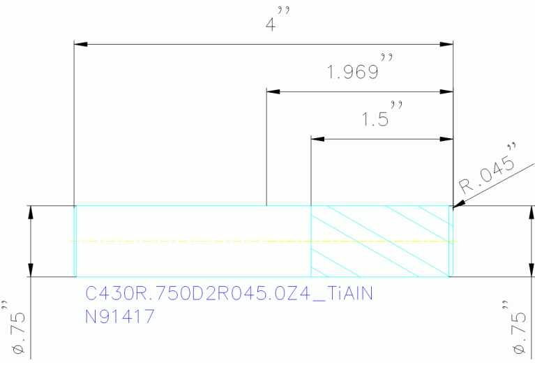 C430R.750D2R045.0Z4 TIALN