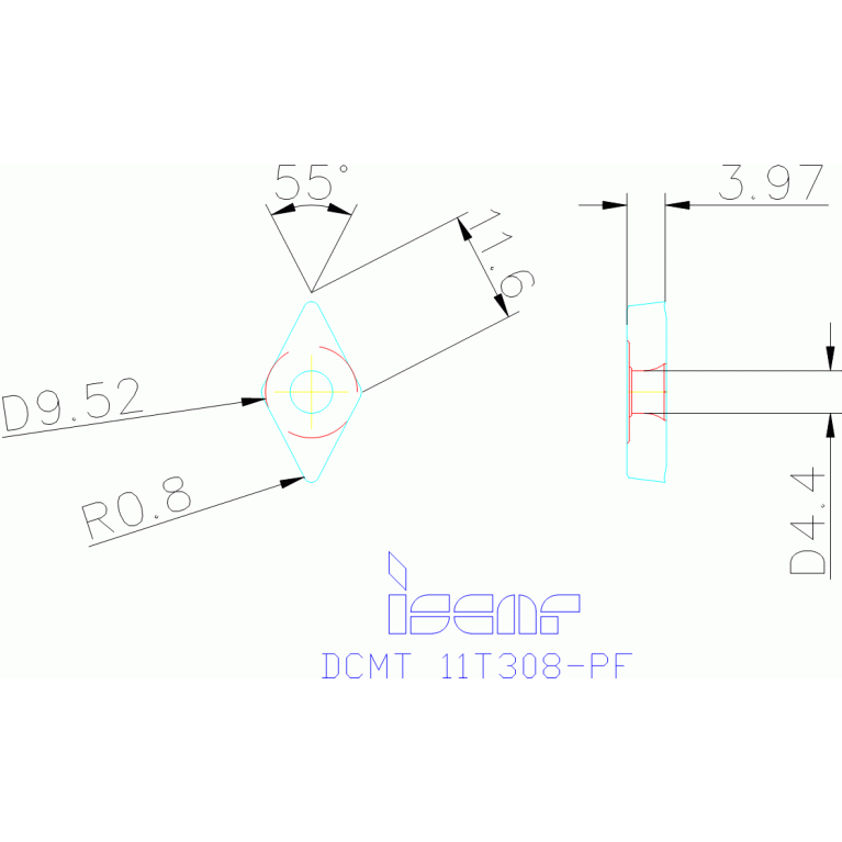 DCMT 11T308-PF IC807