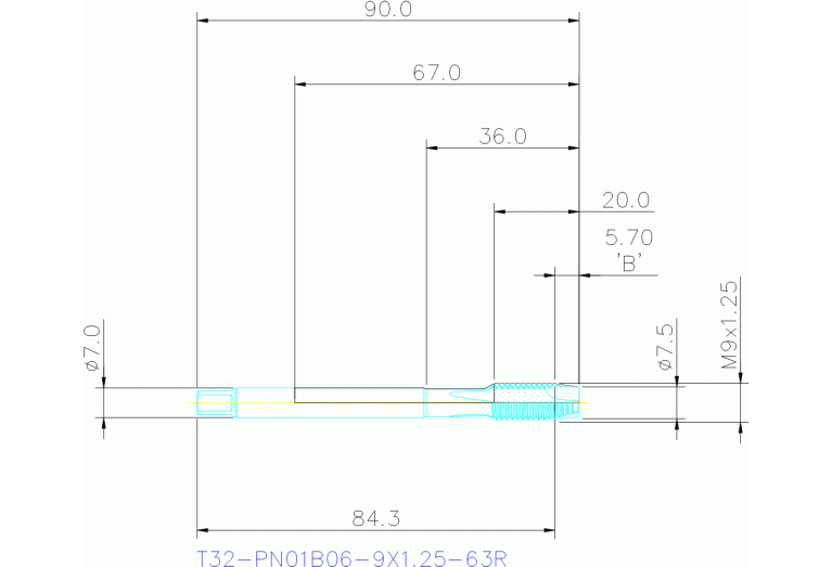 T32-PN01B06-9X1.25-63R