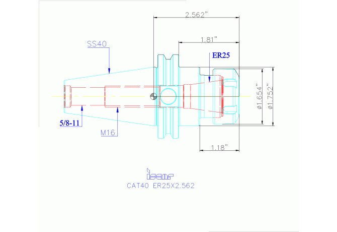 CAT40 ER25X2.562