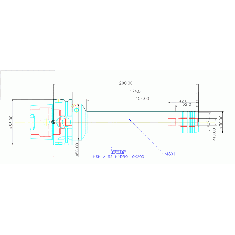 HSK A 63 HYDRO 10X200