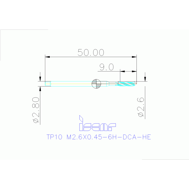 TP10 M2.6X0.45-6H-DCA-HE
