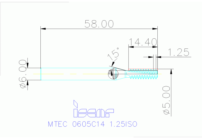 MTEC 0605C14 1.25ISO IC908