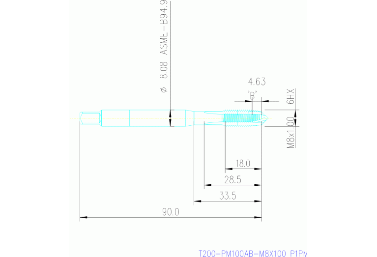 T200-PM100AB-M8X100 P1PM